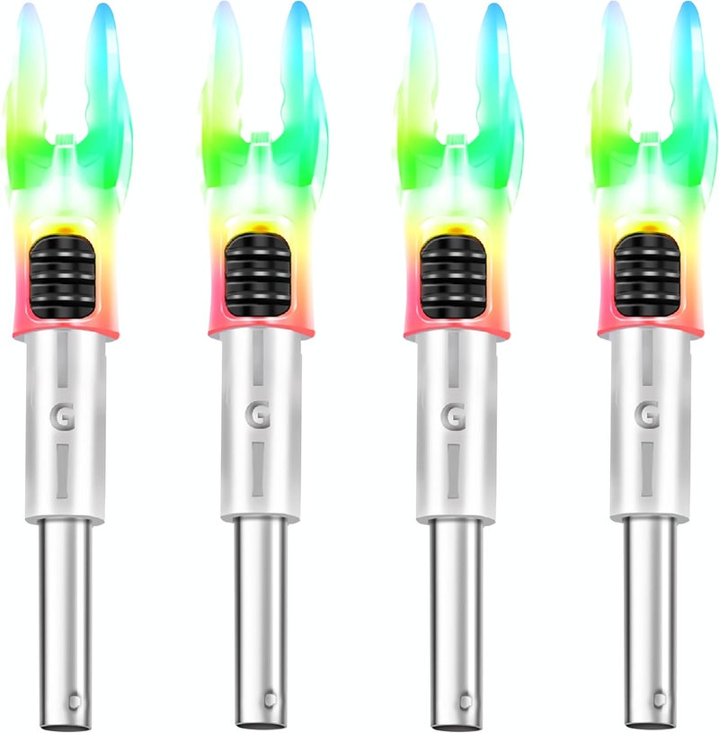 DEEPOWER Store 4/9 PCS G Lighted Nocks for Arrows .165 .204 .233 .244 .246 inch Inside Diameter with X,H,S,GT Bushings LED Lighted Nock and ON/Off Switch for Archrey Hunting and - Image 1